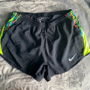 Small black/neon Dri-Fit Nike athletic shorts